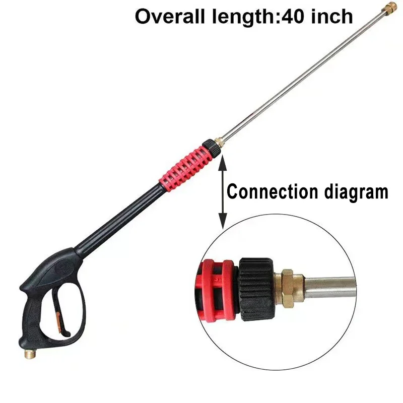 4000 PSI Car High Pressure Water Washer Gun With Extension Wand 5 Quick Connect Nozzles For Home Washer