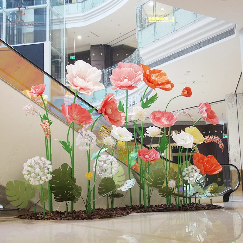 Creative DIY Giant Paper Flowers for Shopping Mall Wedding Decorations Artificial Large Flowers for Thanksgiving Party Supplies