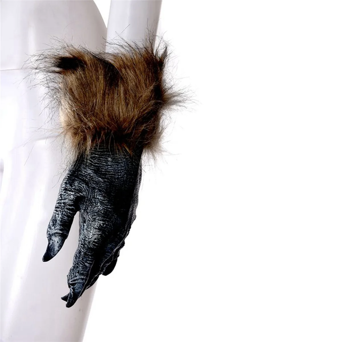 ABMO 2 paires de gants de loup masque d'Halloween ensemble de masques d'animaux mascarade loup (taille: L, couleur: noir)