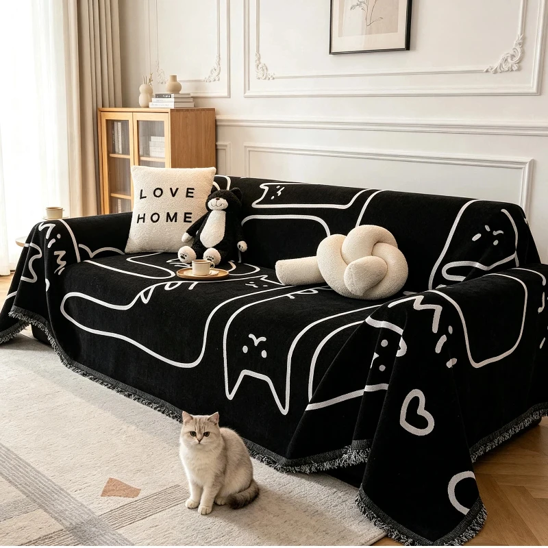 Living Room Autumn And Winter Sofa Towel a Whole Sofa Cover Blanket Anti Slip And Dustproof Fabric Decoration