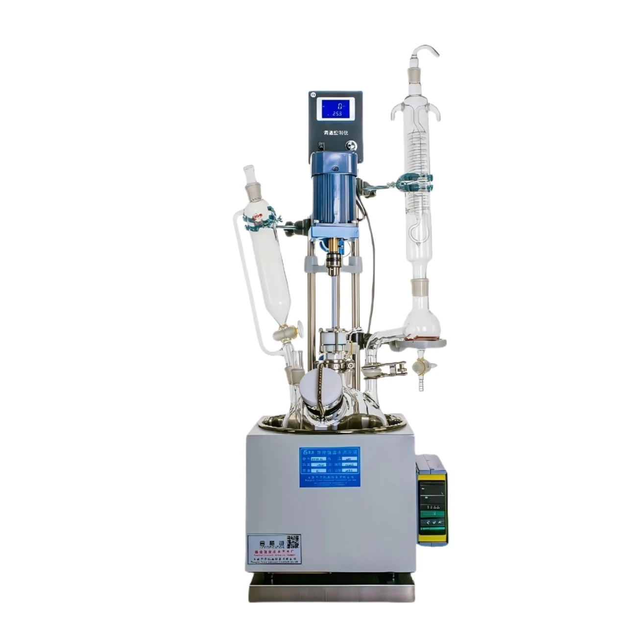 1L 2L 3L 5L MINI Single Double Layer Glass Reactor Variable Frequency Stirrer Vacuum Sealing Laboratory Evaporator