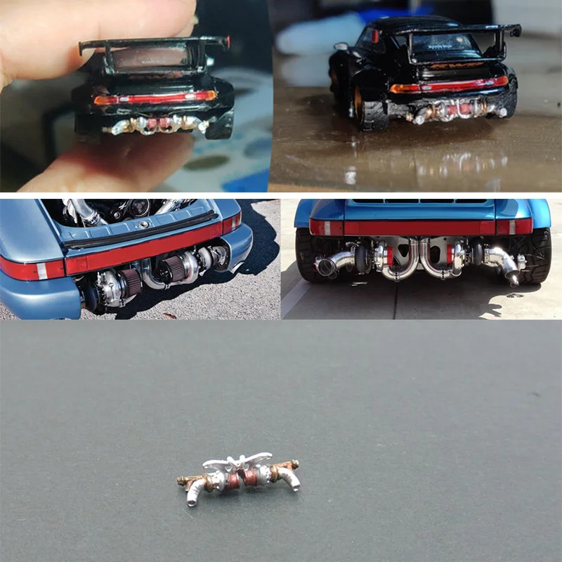 1: 43 1:64 Handmade 911 933 Car Model Exhaust Pipe Sports Car Tail Kit Modification Accessories A015
