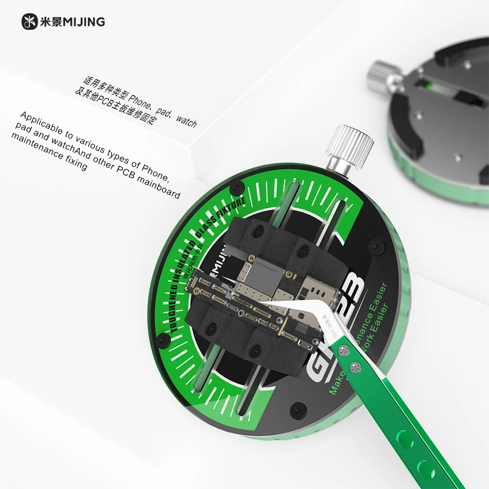 Mijing GK23 GK23A Toughend Insulated Glass Fixture, High Temperature Resistant Glass Clamp for Phone Pad PCB Motherboard Repair