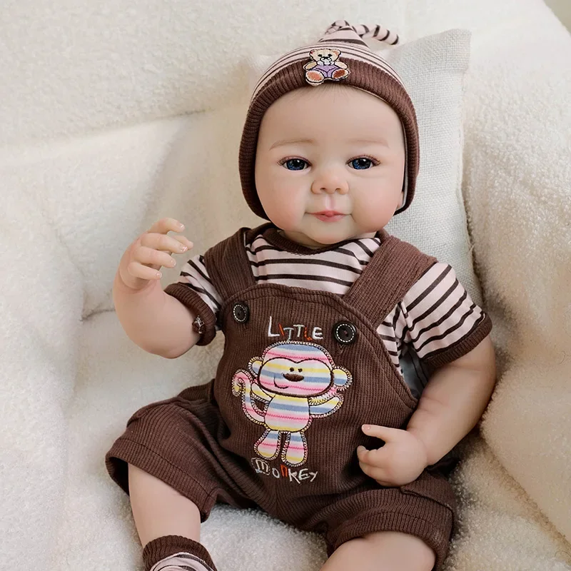 

48cm Painted Hair Doll Julietta Full Vinyl Body Reborn Baby Doll with 3D Skin Multiple Layers Painting