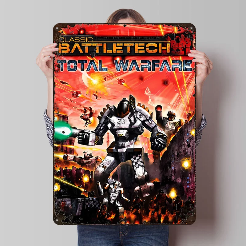 Classic BattleTech Total Warfare Poster Customized Vintage Metal Signs Wall Art Retro Tin Plaque for Decoration Home Desk Decor