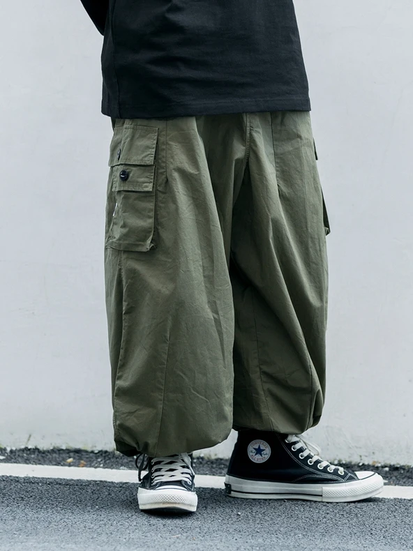 

Loose Straight Leg Wide Leg Pants Unisex Street Style Casual Drawstring Trousers Cityboy Workwear Loose Fit Youthful Energy