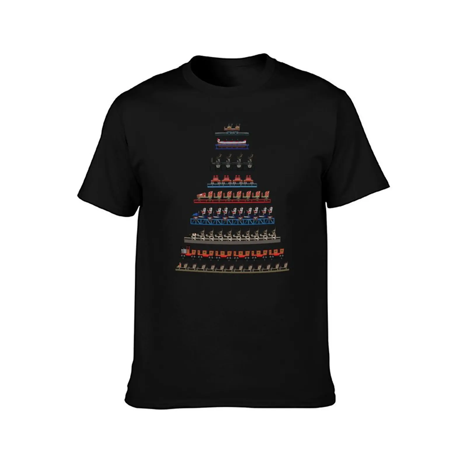 Europa Park Coaster Trains Design 2024 - With Voltron! T-Shirt Big Size Short Sleeve Tee for Men T-Shirt