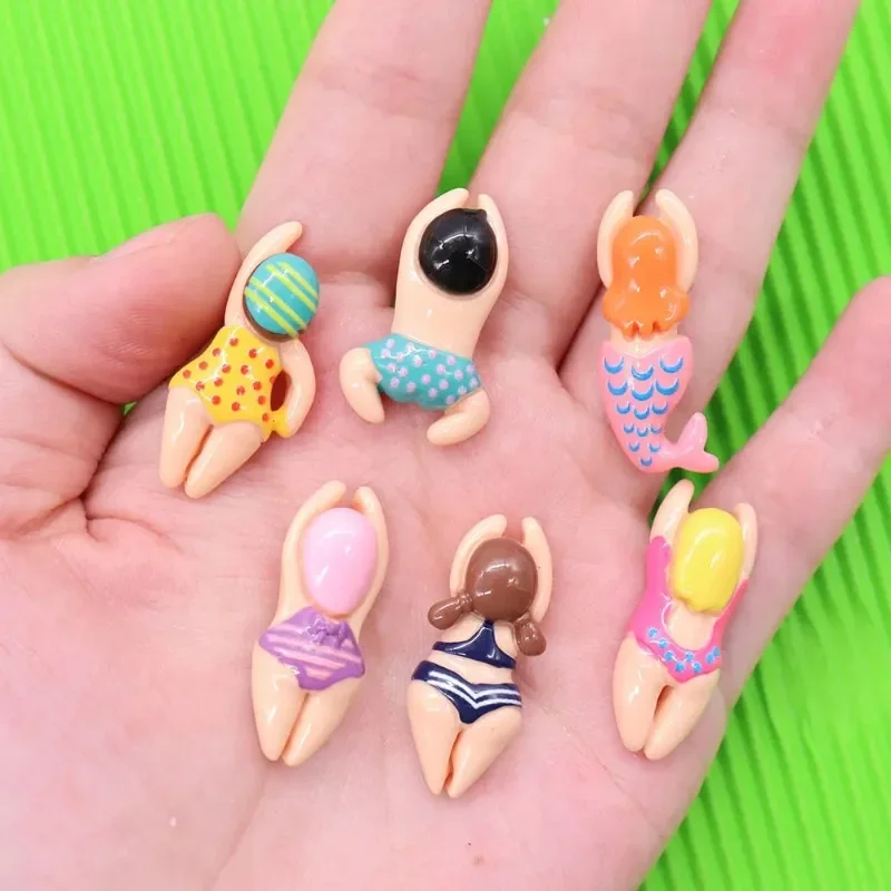6 PCS Resin Shoes Ornaments DIY Accessories Swimming Villain Boys Girls Cream Glue Shoes Buckles Cute Charms Decorations