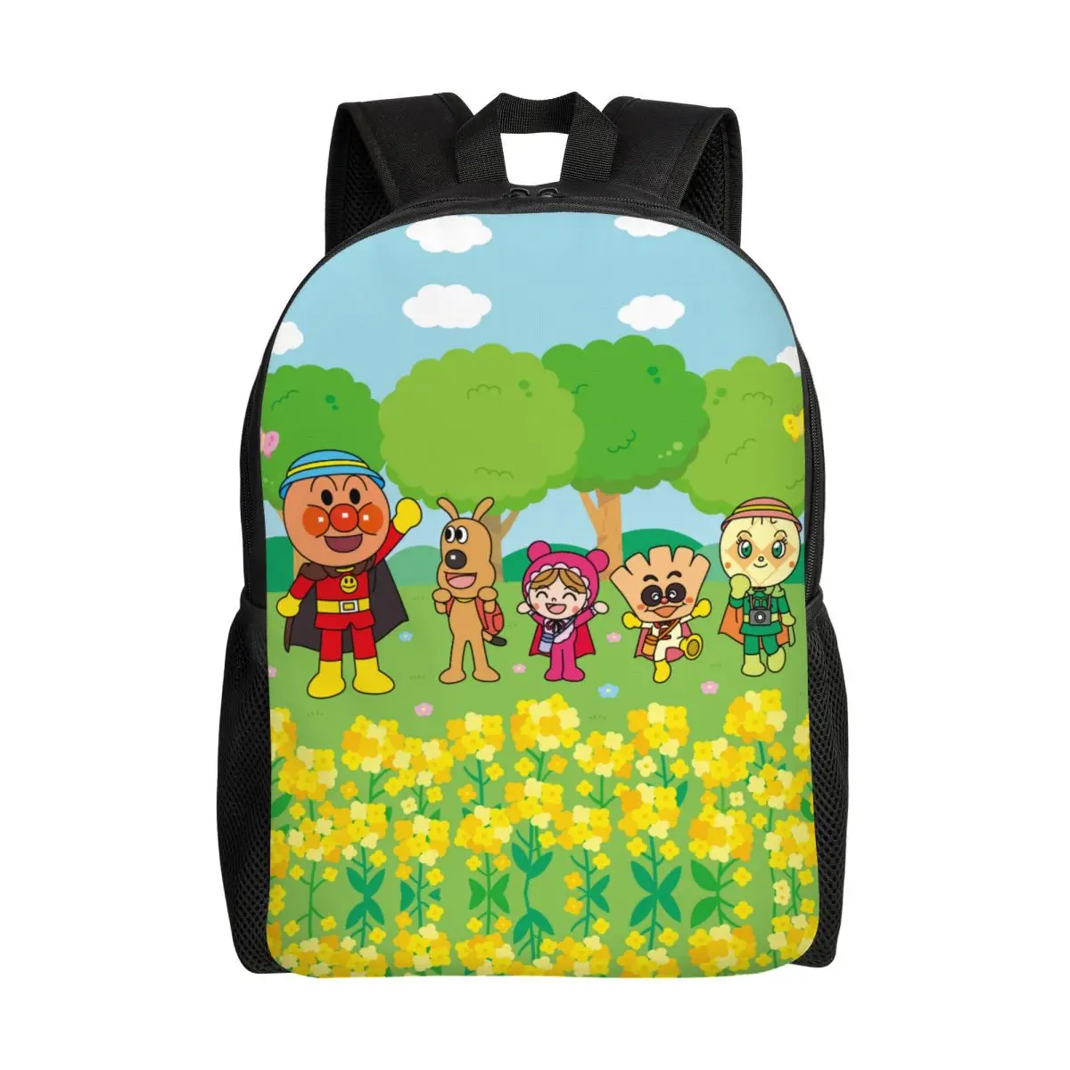 

Индивидуальный комикс-рюкзак A-Anpanmanes для женщин, мужчин, студентов колледжей и школ, сумка для книг, подходит для 15-дюймового ноутбука, сумки для манги