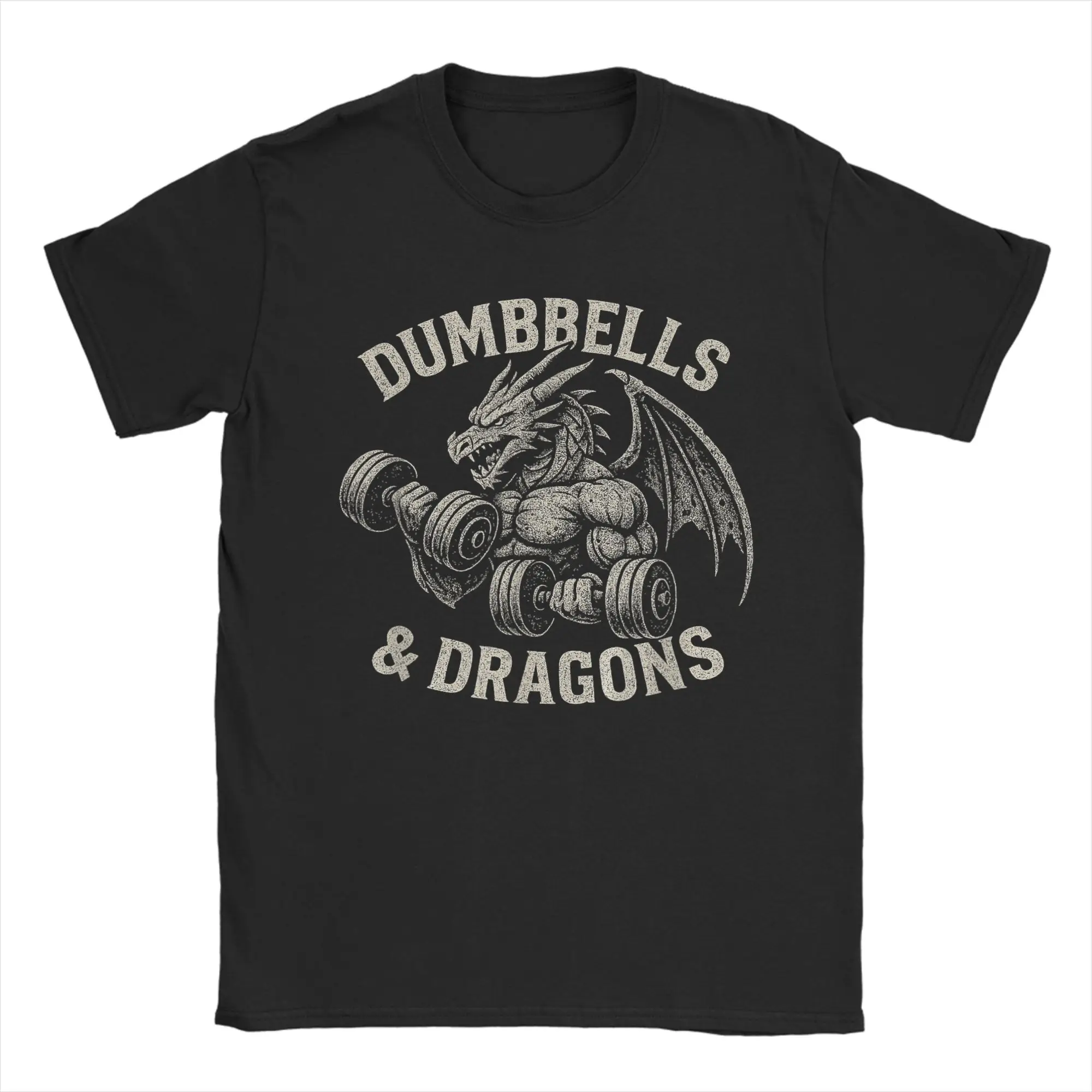 Dumbbells and Dragons Gym T-Shirt for Men Casual Cotton T Shirt Gift Idea Men's Clothing Women Clothing 2026 Summer New T Shirt