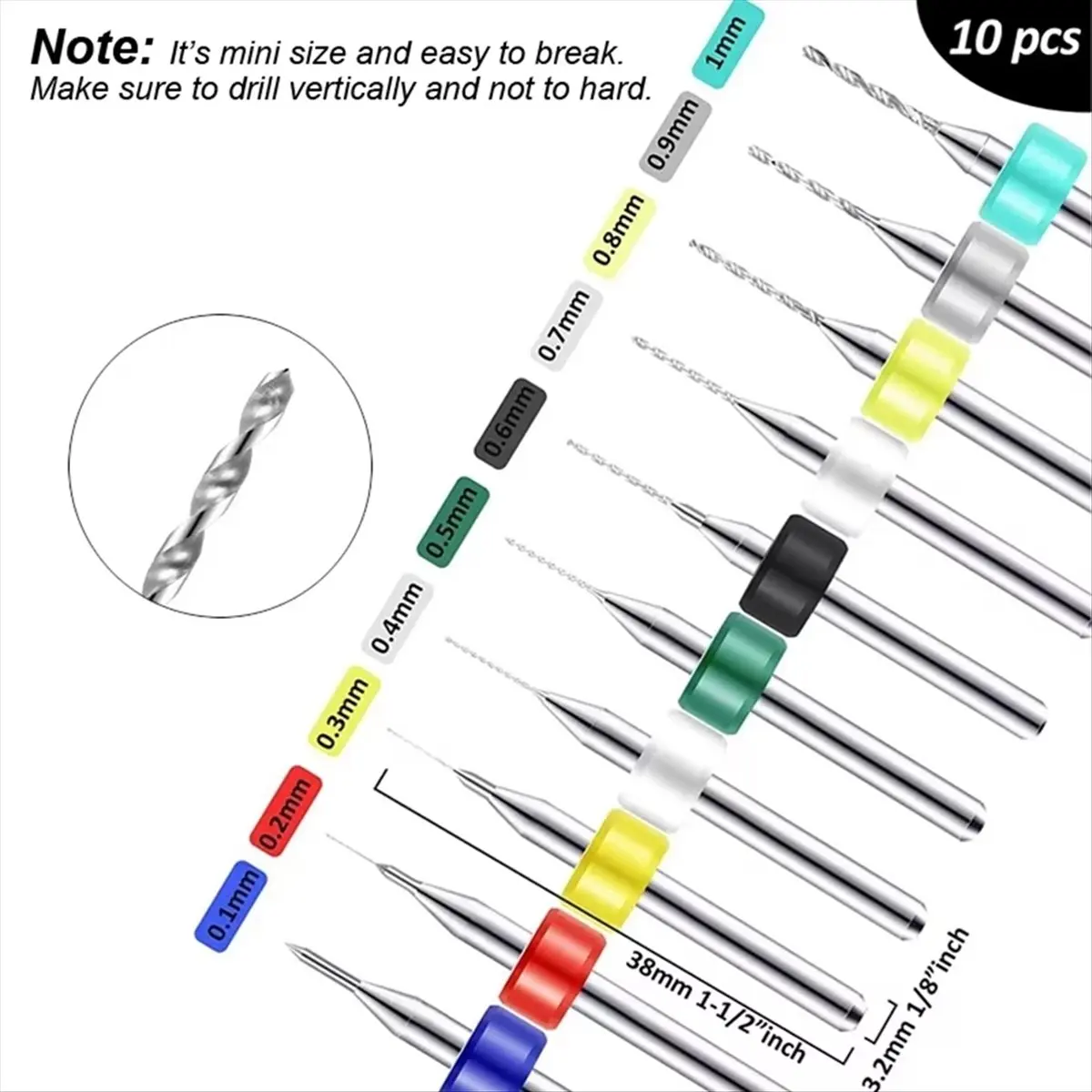 【Limited Offer】Mini Pin Vise Hand Drill Twist Bit PCB Set Rotary Tool for DIY Craft Carving Resin Polymer Clay Jewelry Making