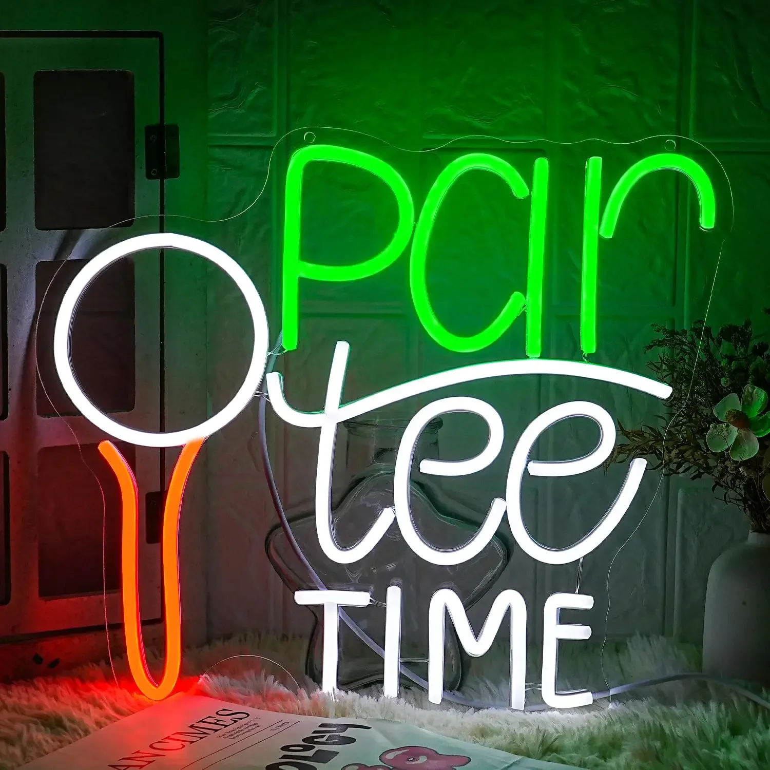Golfing Light Par Tee Time Golf LED Neon Sign Golf Ball LED Neon Light for Golf Club Sports Room Competition Venue Decoration