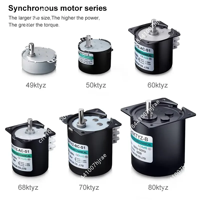 50KTYZ Single Phase AC Gear Motor 220V Low Speed Synchronous Motor CW CCW Bidirectional Rotation Control Equipment Parts