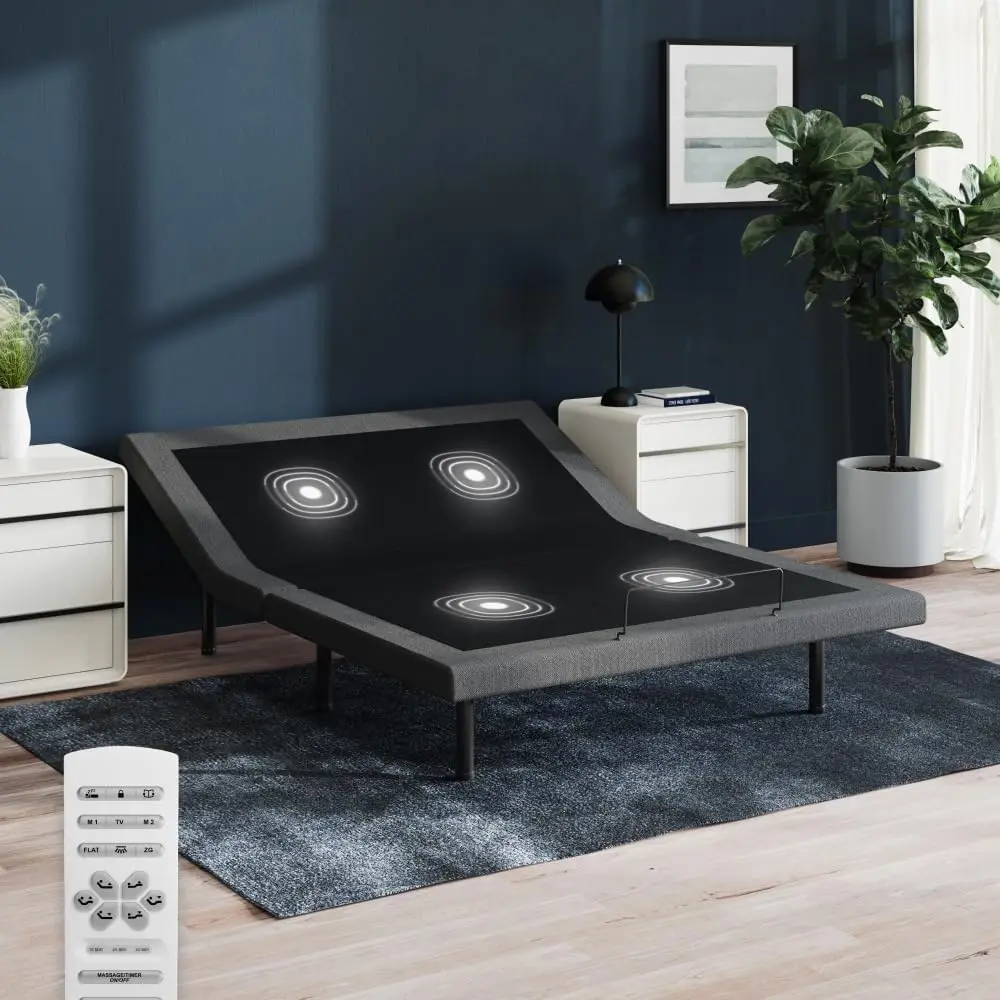 

Premier Adjustable Base Queen Head & Foot Incline Wireless Remote with Memory 3 Massage Settings 4 USB Ports