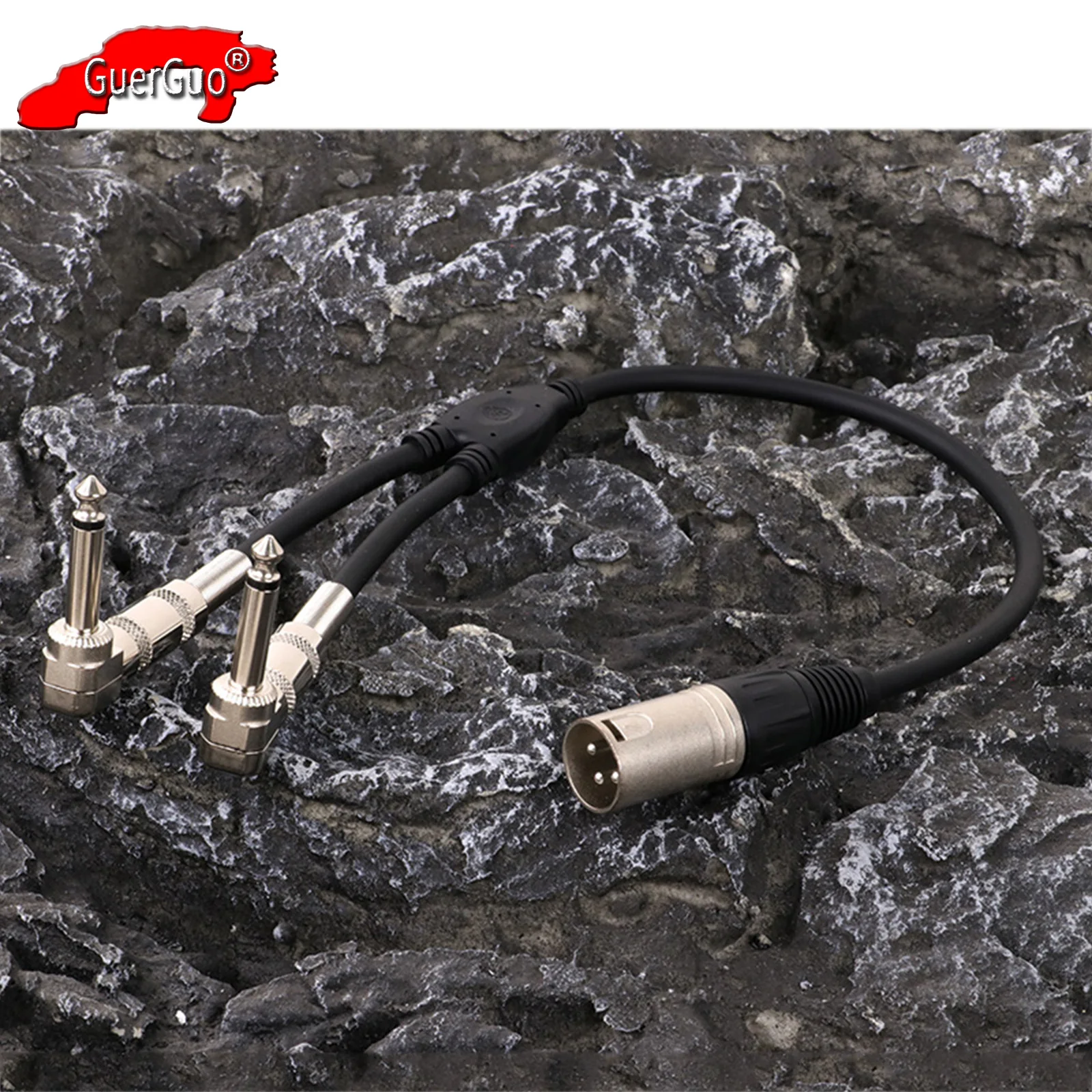 Y splitter Kábel, 3pin XLR male/female kelt Kettős szám lga szögben 6.35mm 1/4 hüvelykes TS Mono jacket microph Hang átalakító Adapter Kötél