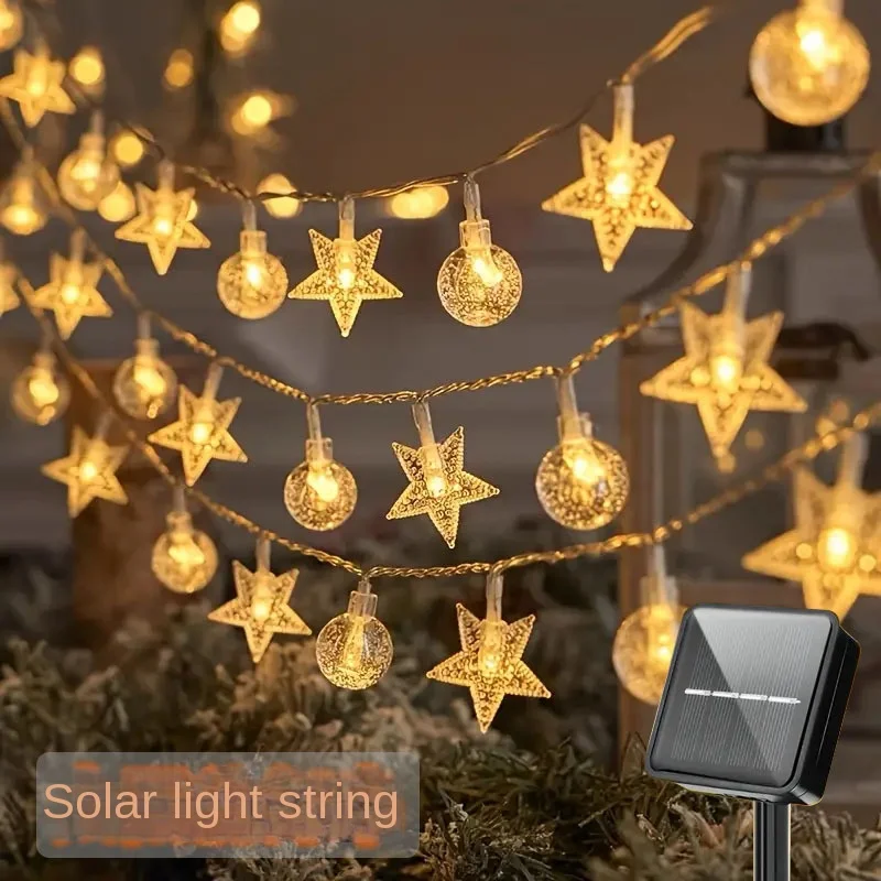 

Solar outdoor light string star bubble ball colored light waterproof home balcony courtyard atmosphere light