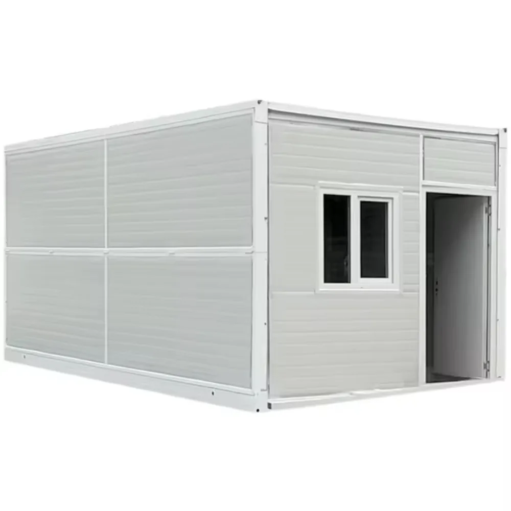 20-Foot foldable temporary container house mobile prefabricated office booth bedroom hotel mall - made of steel and wood