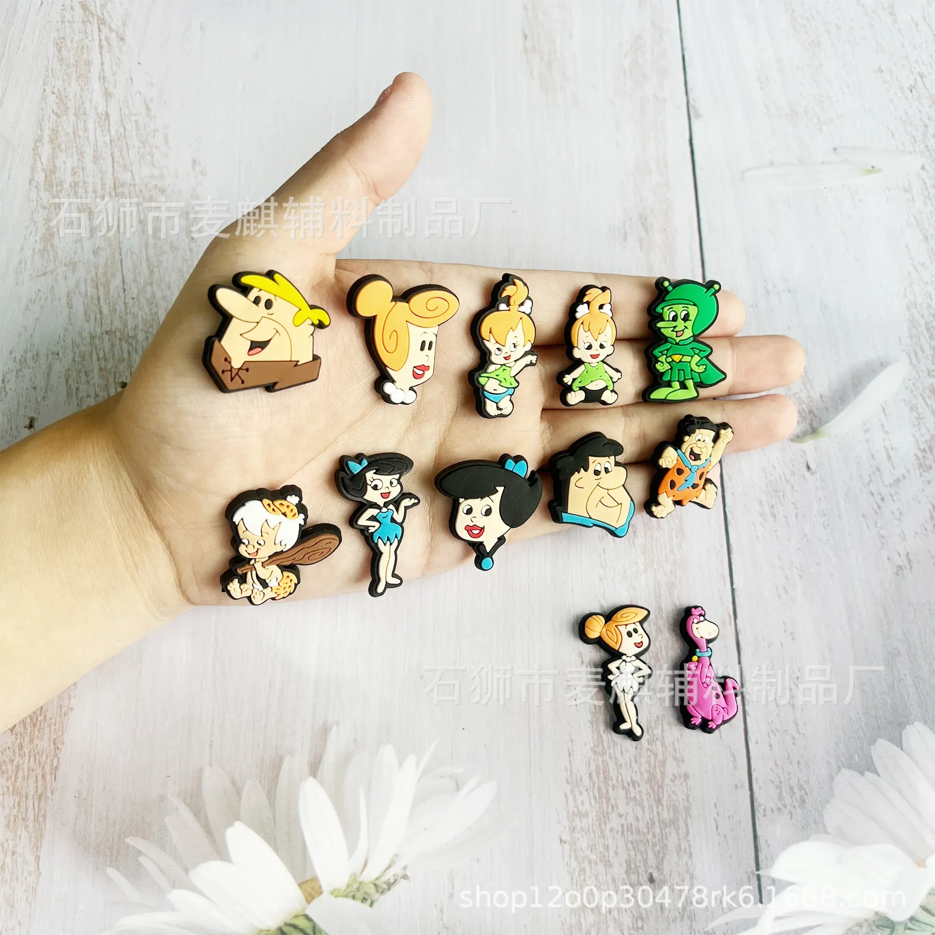 12pcs The Flintstones Collection Shoe Charms for Crocs DIY Shoe Decorations Accessories Decorations Sandal Decorate Kids Gifts