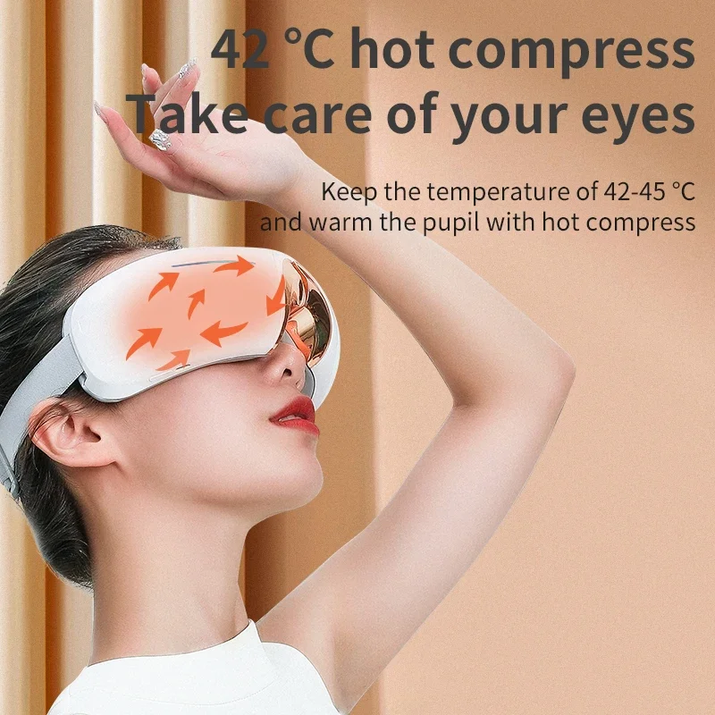 Multiple Modes Available Bluetooth Hot Compress Eye Eye Massage Device To Relieve Eye Fatigue