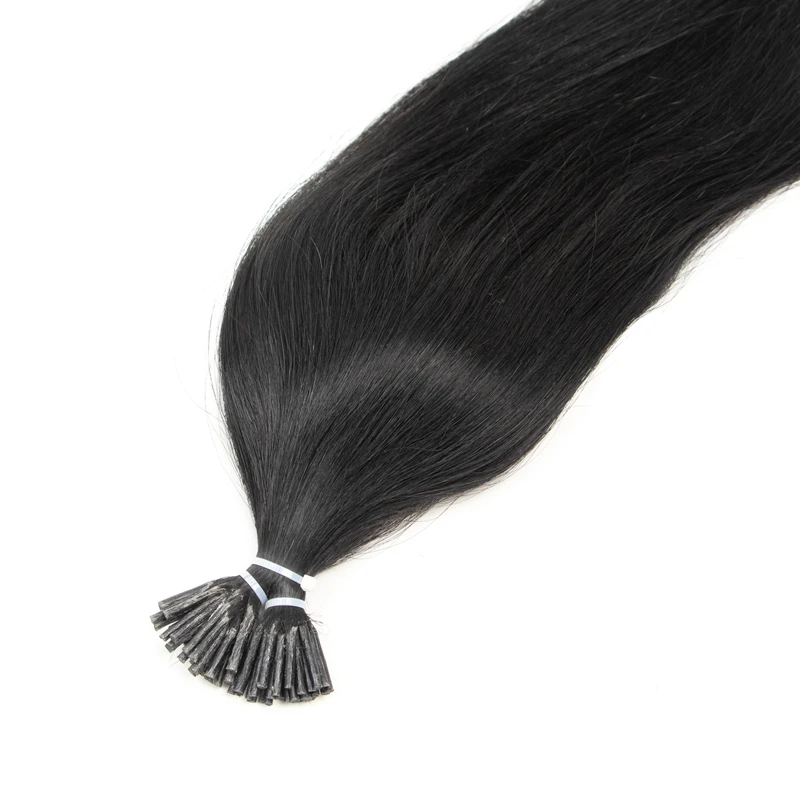 Gerade I-Tip Haarverlängerungen 50 Stück/Packung (12-20 Zoll) - 100% Natürliches Echthaar Wiederverwendbare Keratin-Kapselspitzen - 30g/Strähne