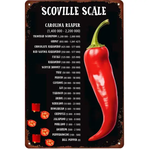 12x8 Inch Chili Pepper Metal Tin Sign Vintage Funny Sign for Home Coffee Kitchen