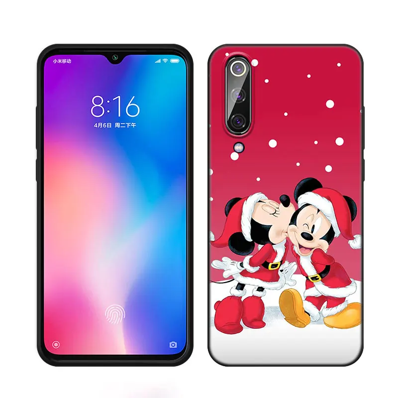 Mickey\'s Snowy Christmas Phone Case For Xiaomi Mi 9 SE 8 10 10T 11 12 13 Lite 9T 11T 12S 12T 13T Pro 5G 11i 12X Black Cover