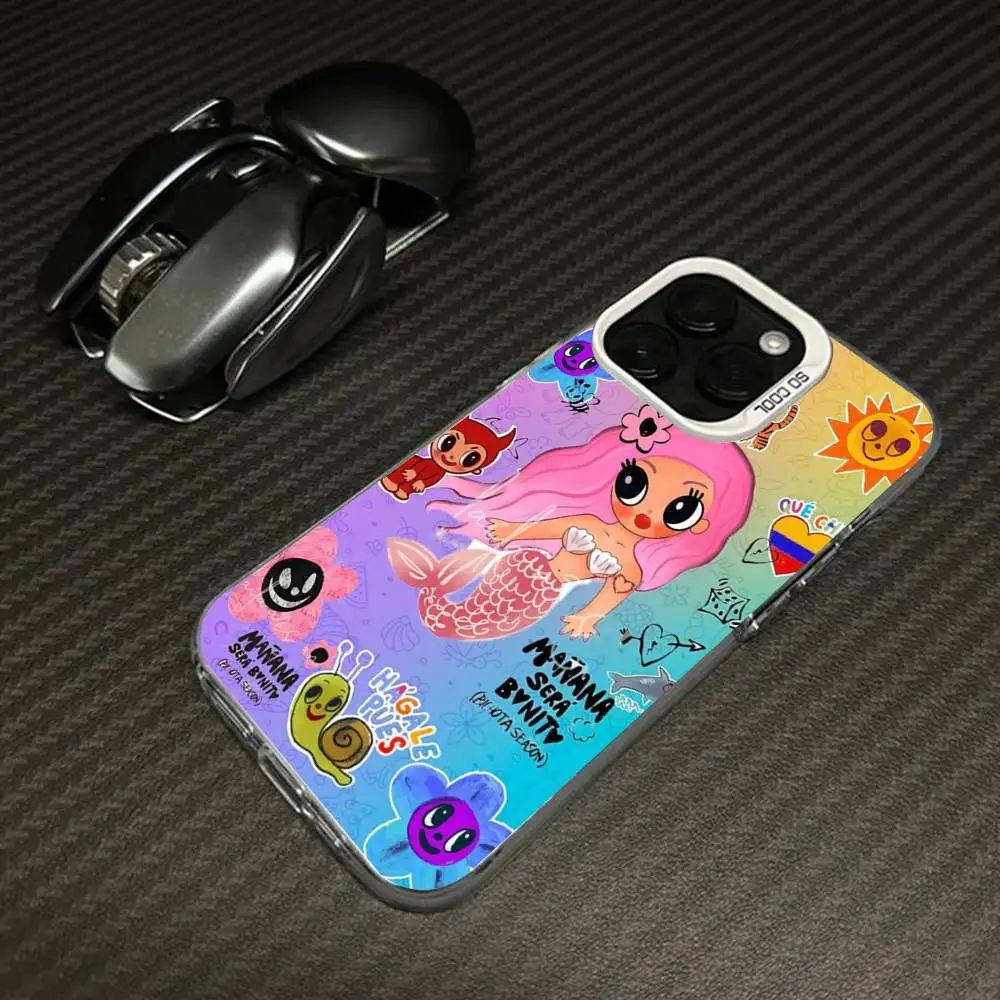 حافظة هاتف Karol G Manana Sera Bonito لهاتف آيفون 17 16 15 14 13 12 11 Pro Max Plus غطاء خلفي فضي مقاوم للصدمات #2