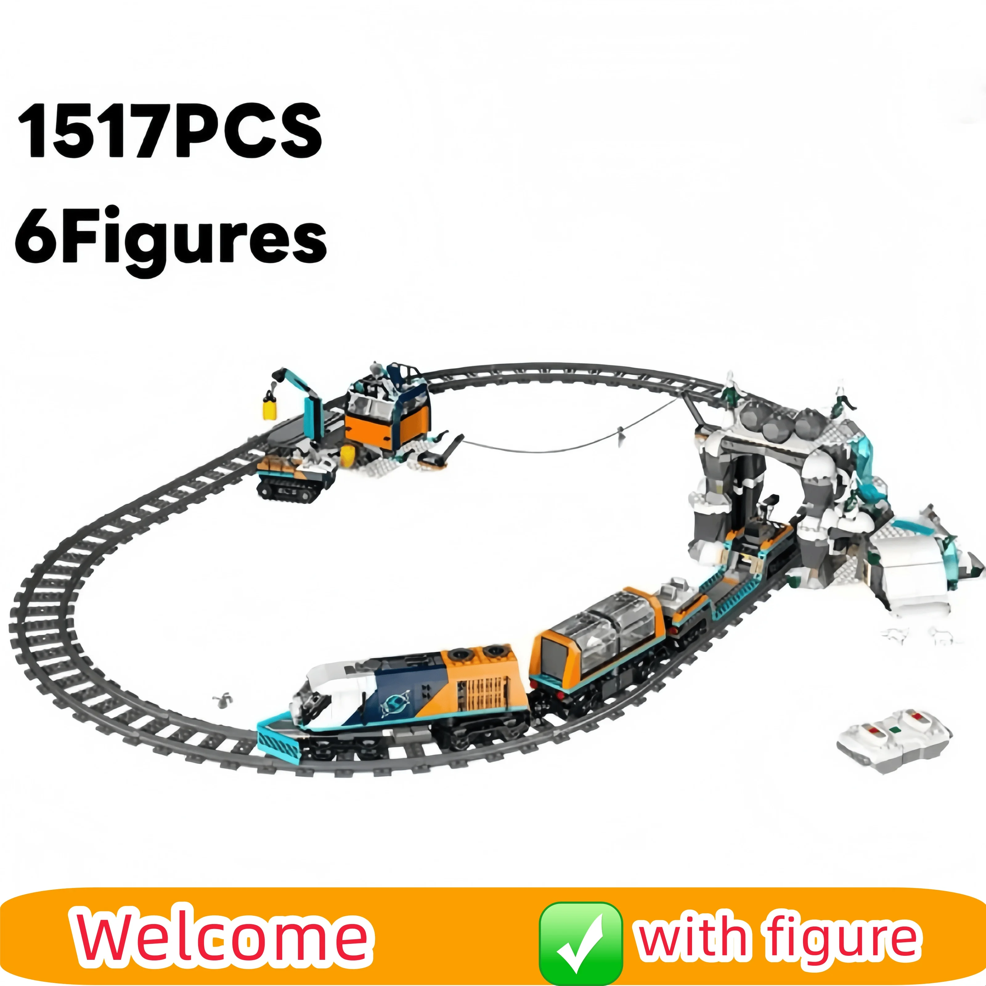 

MOC remote control Polar Adventure Express train toy set suitable for children's assembly of urban railway enthusiasts