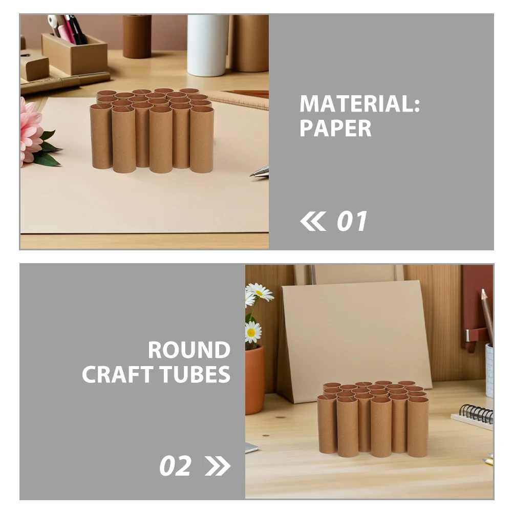 หลอดกลมสำหรับงานฝีมือ 30 ชิ้น ขนาด 4.32x1.57 นิ้ว อุปกรณ์ศิลปะ DIY วัสดุสำหรับห้องเรียน กระบอกกระดาษแข็งสำหรับงานประดิษฐ์