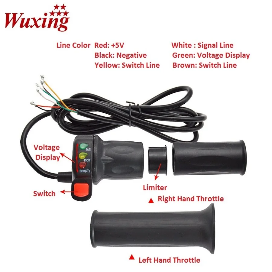 Wuxing 29DX Throttle Accelerator 36V 48V Wuxing 20X Twist Throttle  For Electric Bike Scooter E-bike Spare Part