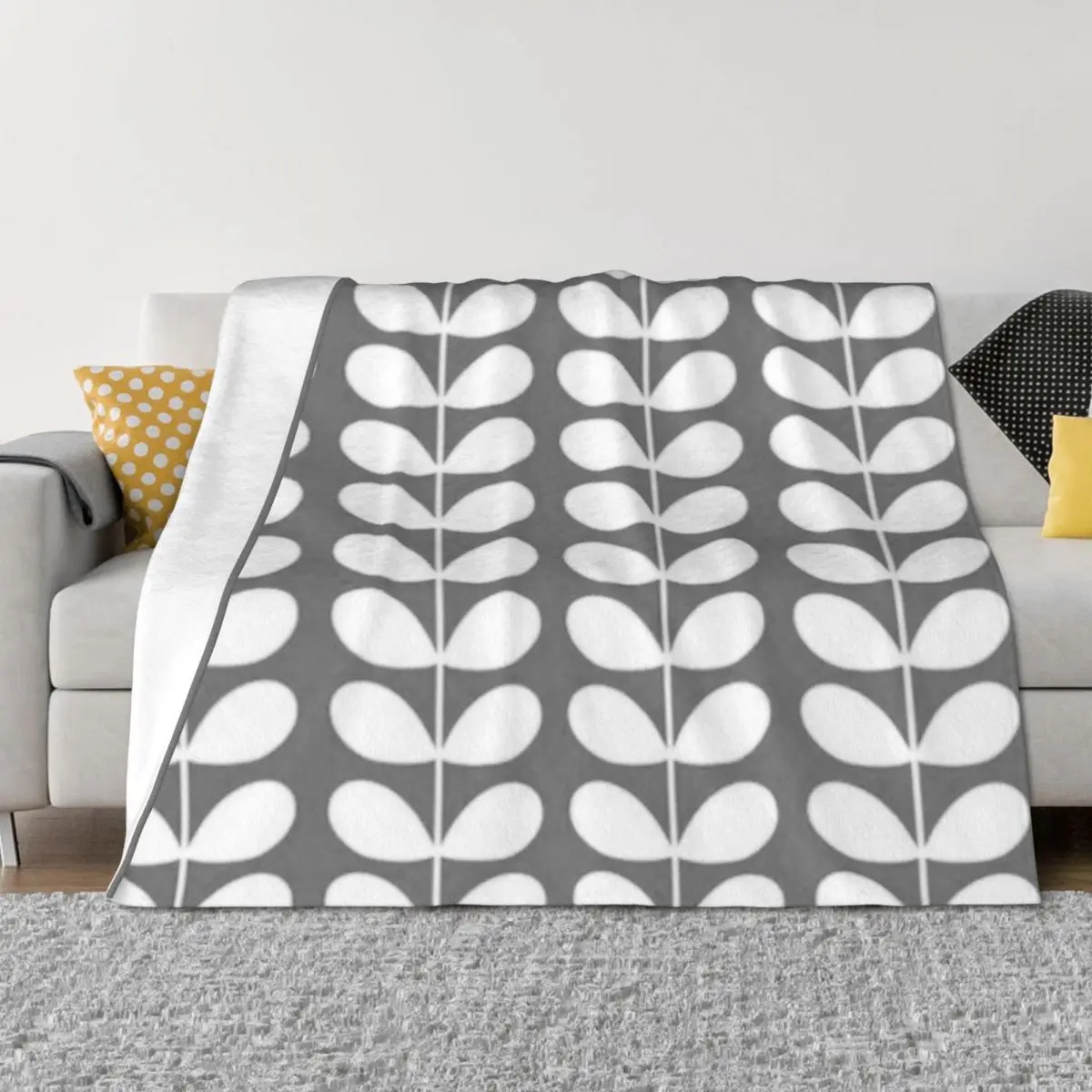 

orla kiely multi stem ,grey, white, kiely pattern, orla kiely floral Throw Blanket Plaid on the sofa Blankets For Bed Blankets