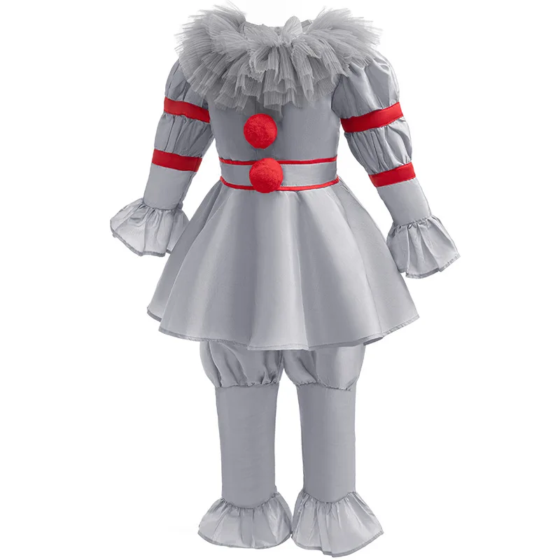 Mädchen Jungen Halloween Graues Joker-Kostüm Tutu-Kleid Gruseliger Clown Kinder Karneval Party Cosplay Kinderoutfit – Detail 9