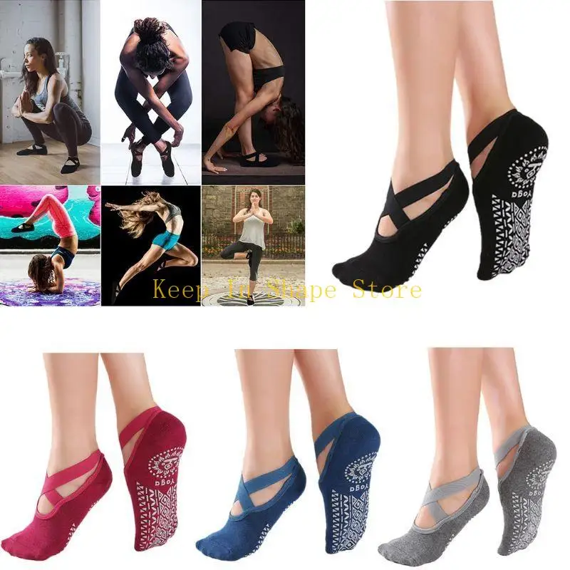 U1JC Women Non-Slip Yoga Socks For Backless Fitness Pilates Breathable Ballet Foot Sock Ladies Sport Gym Sock Dance Slipper