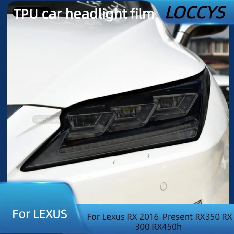 

For Lexus RX 2016-Present RX350 RX300 RX450h Car Headlight Protection Tint Film Smoke Black TPU Transparent Sticker Accessories