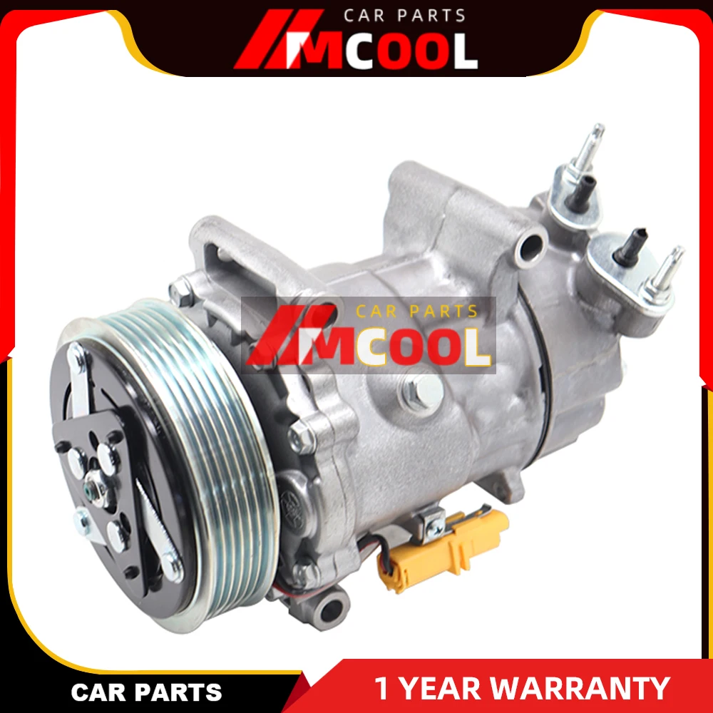 Car AC Compressor 6V12 For Citroen C2 C3 For Peugeot 206 307 9655191680 9684480480 9800822280 1450 1908 1449 1450F 9671456680