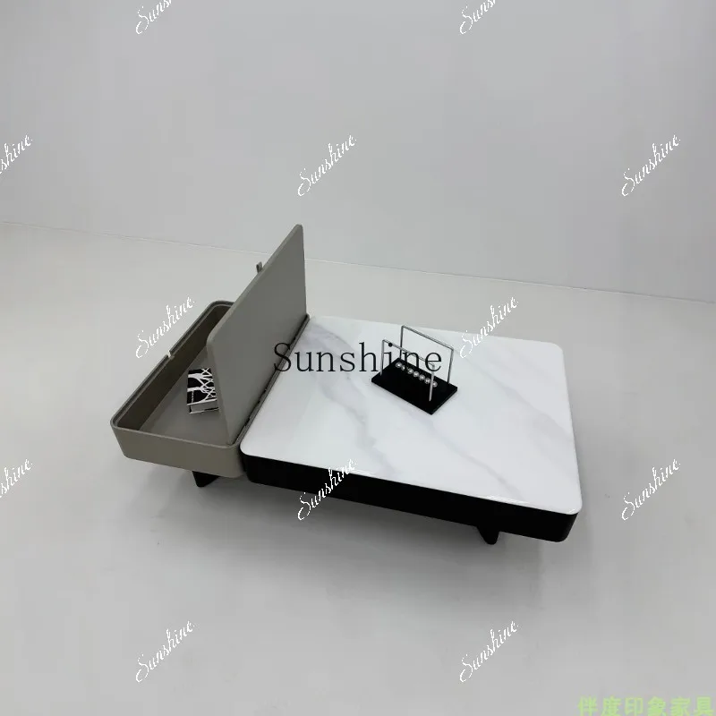Italian light luxury microcrystalline stone small apartment modern simple rectangular coffee table living room home  FT