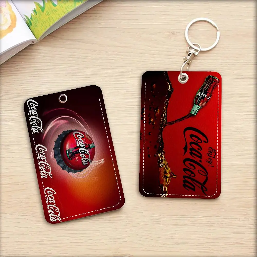 C-COCA Logo C-COLAS حامل شخصي مناسب لبطاقة البنك، مترو الأنفاق، محفظة بطاقات الحافلة، حافظة بطاقات، حامل شارة المفاتيح