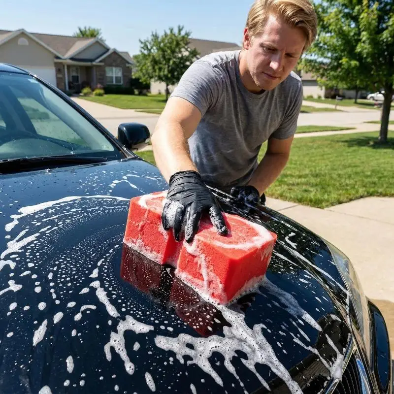 Large Car Cleaning Sponge Block Soft Grid Foam Strong Absorbency for Car Salon Home Garage Use