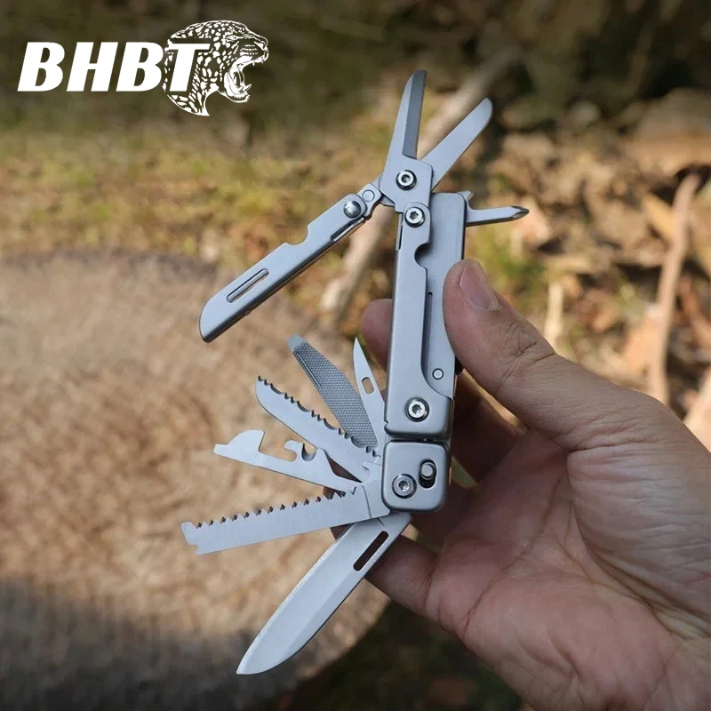 BHBT 14 in 1 Folding Multitool with Detachable Scissors Outdoor Camping Survival EDC Equipment Hand Tools