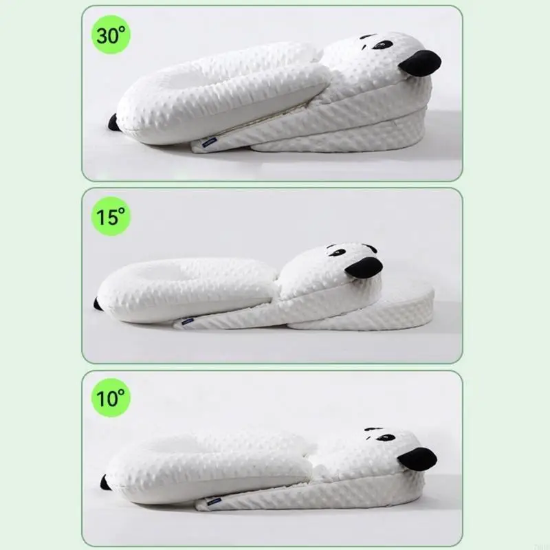 76HF Baby Lounger Nest Panda Pattern Baby Support Pillow Baby Wеdgе Pillow Incline Pillow Anti-spit Nursing Pillow