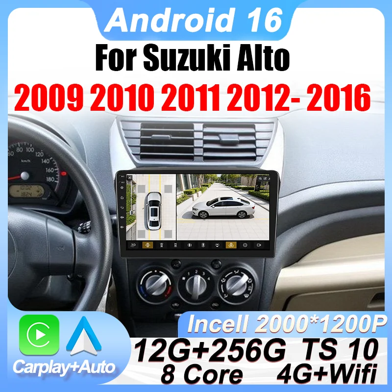 Reproductor Multimedia estéreo para coche 2Din, Android 16, para Suzuki Alto 2009, 2010, 2011, 2012, 2013, 2014, 2015, 2016, Autoraido, Carplay, GPS 1