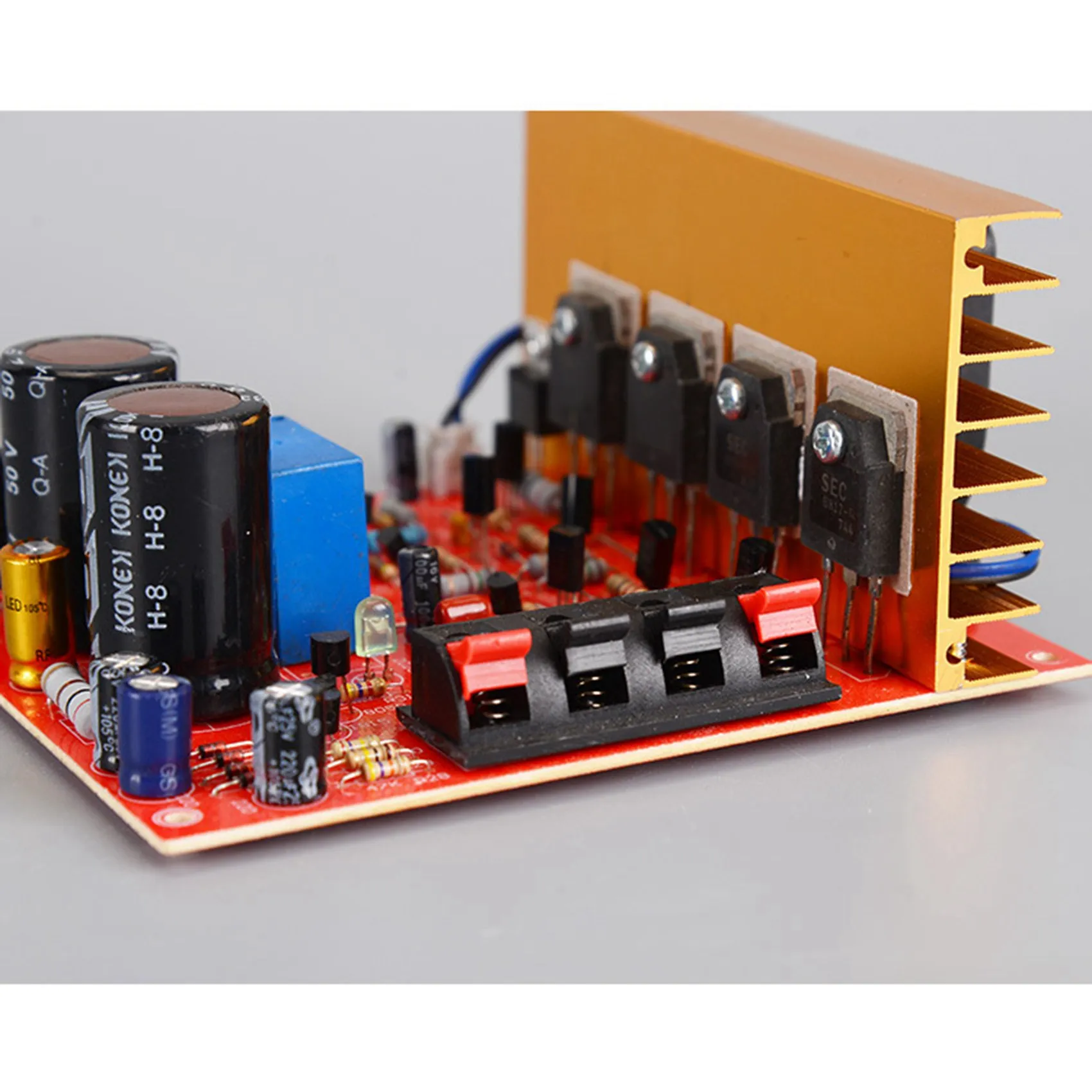 AA08-2X Power Amplifier Audio Board 180W+180W 2.0 Channel FET Speaker Amplifier Sound Preamplifier Dual AC18V-26V With Fan