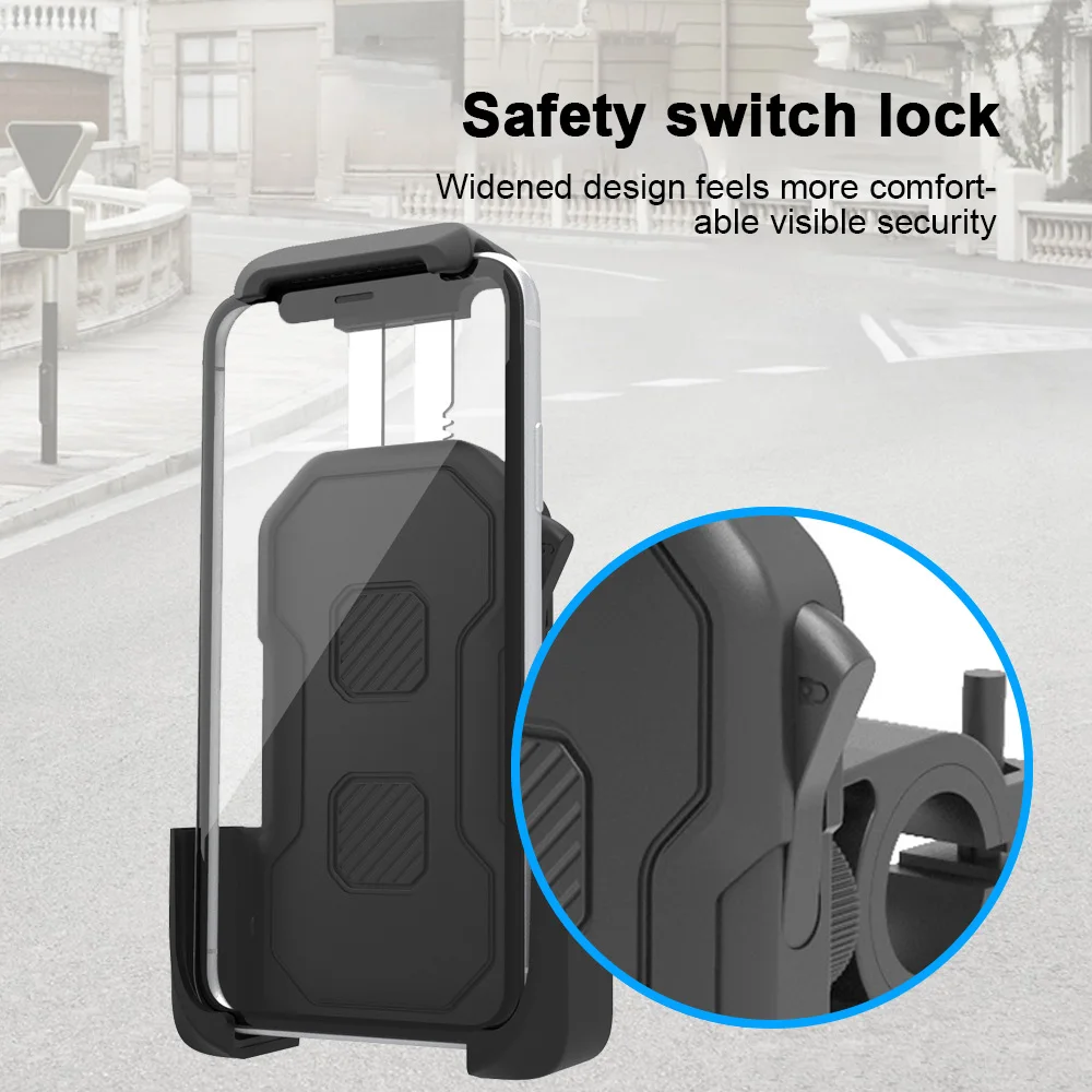 Support de téléphone portable de moto guidon support de téléphone de vélo support de téléphone vtt antidérapant support de téléphone portable rotatif à 360 °
