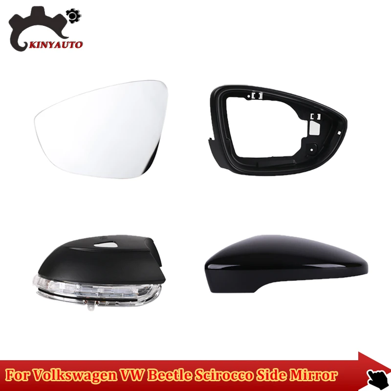 

Для Volkswagen VW Beetle Scirocco 11-19 боковая внешняя линза зеркала заднего вида стеклянная фотолампа Нижняя крышка Корпус рамка крышка Держатель