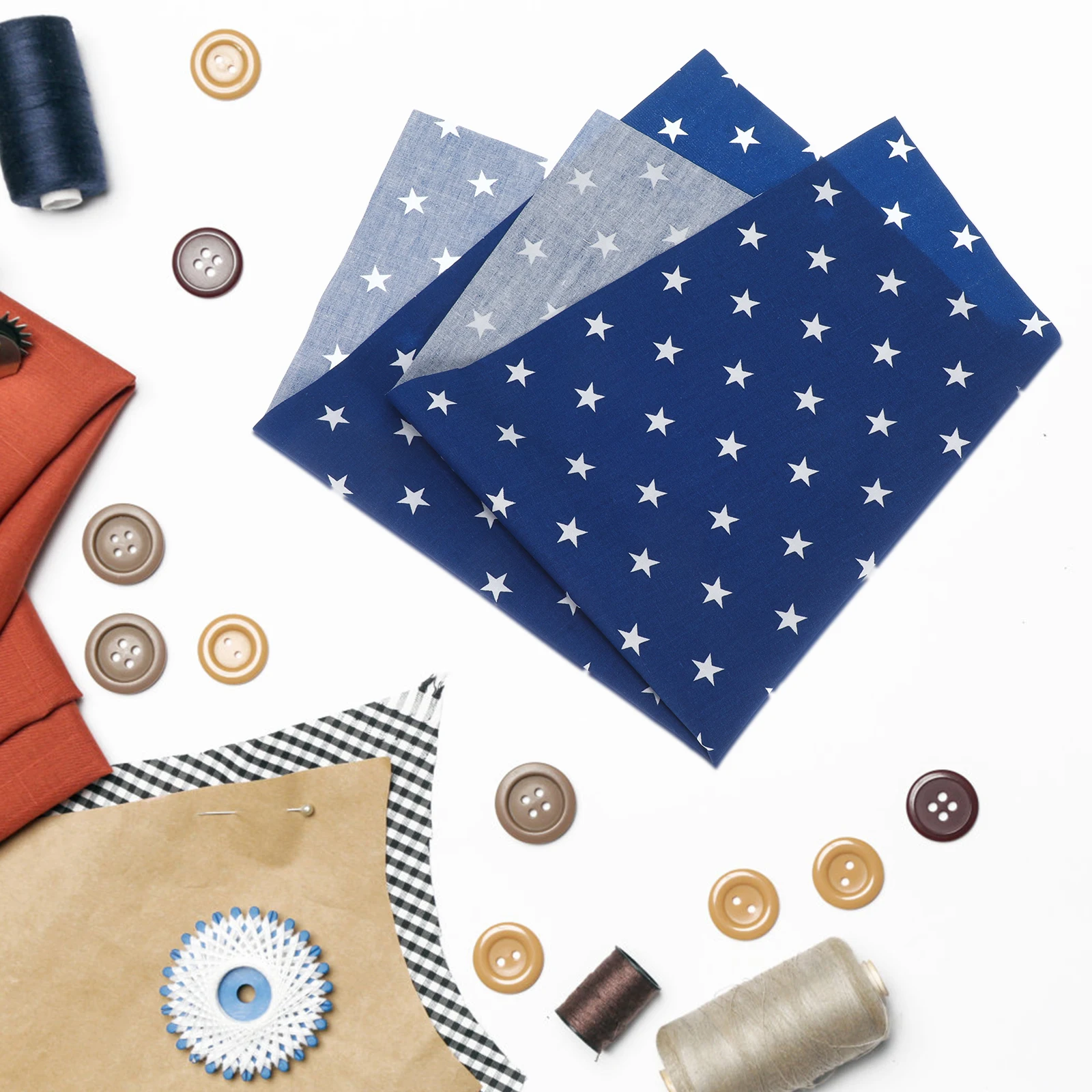 

7Pcs Us Flag Cotton Fabrics Diy Cloth Handmade Crafting Material Textiles