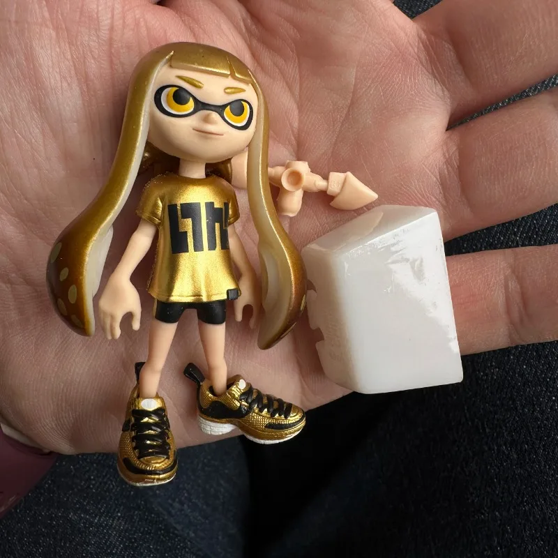 New Anime Splatoon Action Figure Splatoon 3 Changeable Outfits Golden People Model Toy