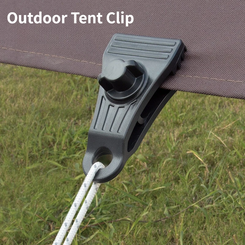 10PCS Outdoor Tent Clip Windproof Fixing Clips Camping Heavy-duty Tent Guy Line Hooks Tarpaulin Rope Fasteners for Tarps Awnings