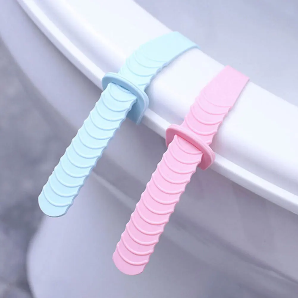 

8pcs Silicone Toilet Seat Lifter For One-Finger Lift, Hygienic Bathroom Accessory Avoid Touching Cover Handle, Durable Lid