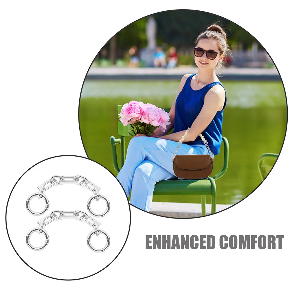 3Pcs Bag Strap Extender Chain Premium Metal Alloy Purse Chain Extender Smooth Edges Heavy-Duty Load-Bearing for Daily Commuting