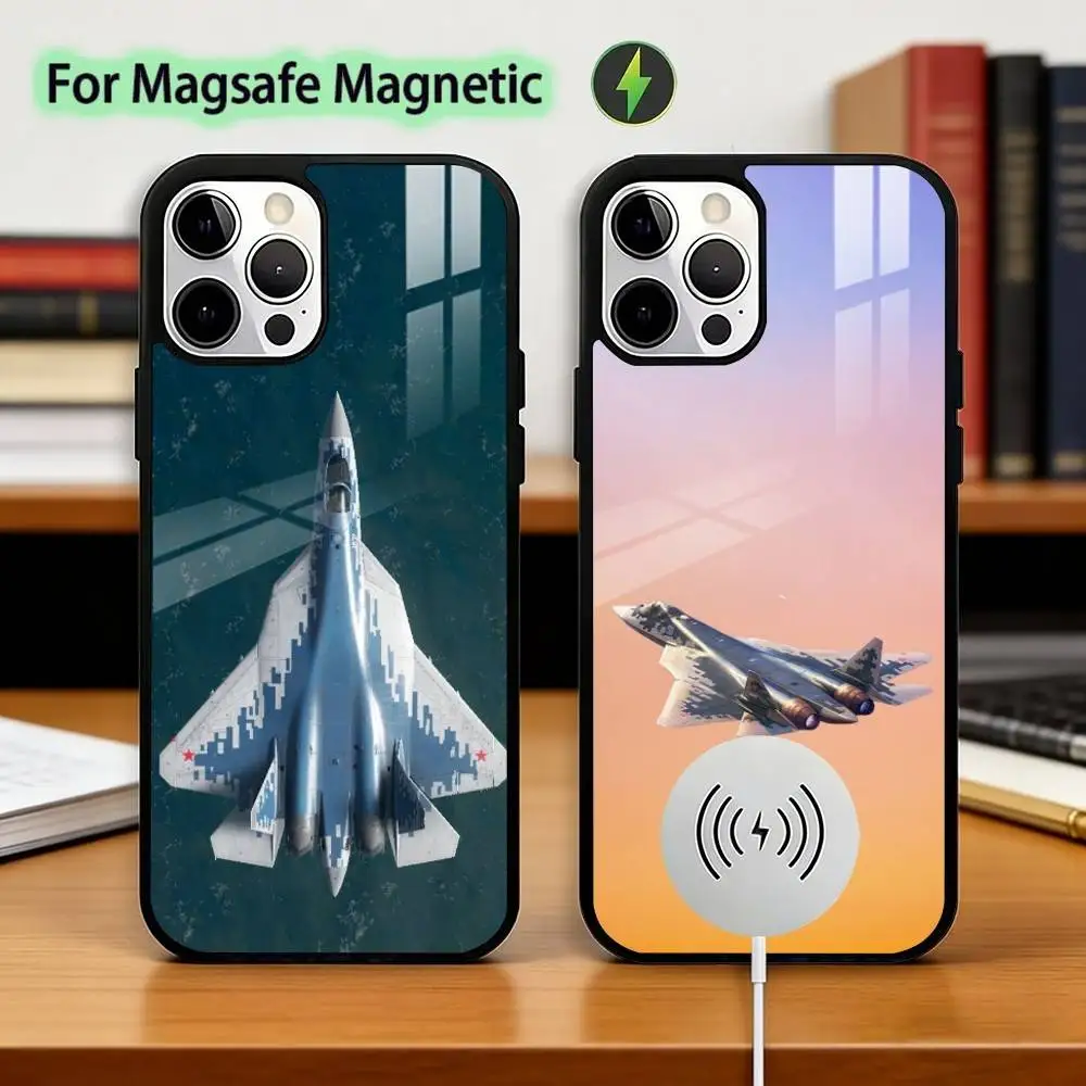 

Sukhoi Su 57 Fighter Phone Case For iPhone17,16,15,14,13,12,11 Plus,Pro Magnetic For Magsafe Wireless Charging